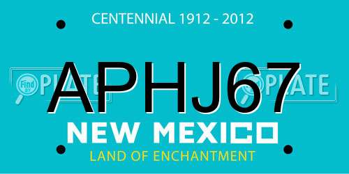 APHJ67 New Mexico License Plate