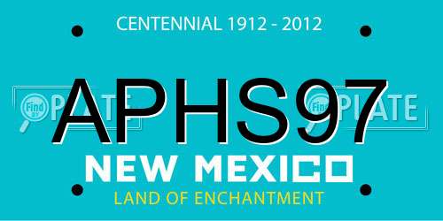 APHS97 New Mexico License Plate