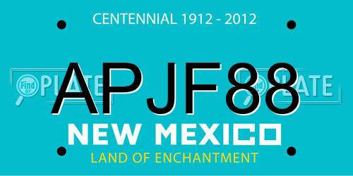 APJF88 New Mexico License Plate