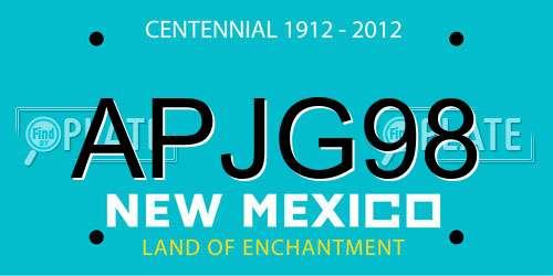 APJG98 New Mexico License Plate