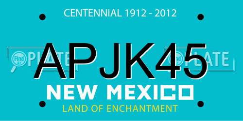 APJK45 New Mexico License Plate