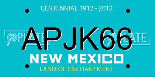 APJK66 New Mexico License Plate