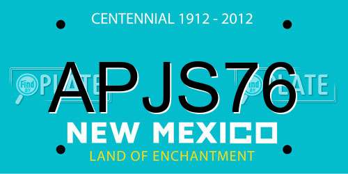 APJS76 New Mexico License Plate