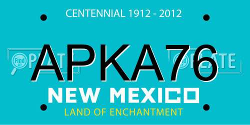 APKA76 New Mexico License Plate