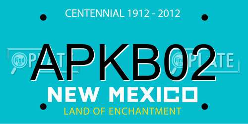 APKB02 New Mexico License Plate