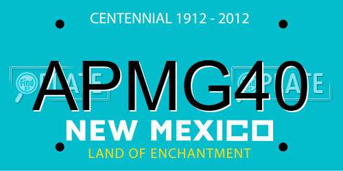 APMG40 New Mexico License Plate