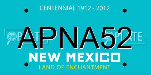APNA52 New Mexico License Plate