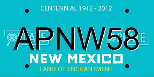 APNW58 New Mexico License Plate