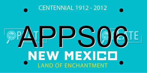 APPS06 New Mexico License Plate