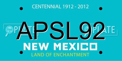 APSL92 New Mexico License Plate