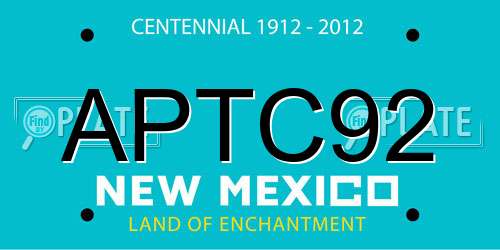 APTC92 New Mexico License Plate