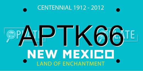 APTK66 New Mexico License Plate
