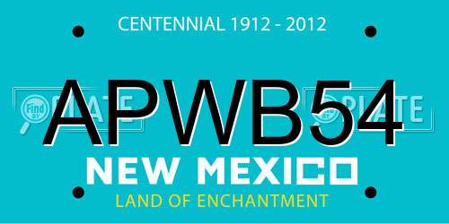 APWB54 New Mexico License Plate