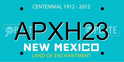 APXH23 New Mexico License Plate