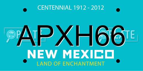 APXH66 New Mexico License Plate