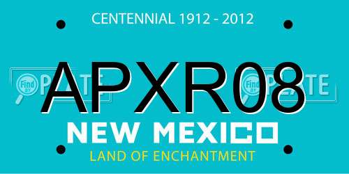 APXR08 New Mexico License Plate