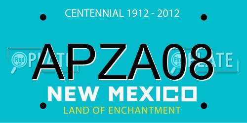 APZA08 New Mexico License Plate