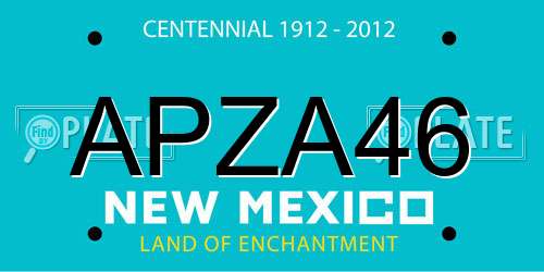 APZA46 New Mexico License Plate