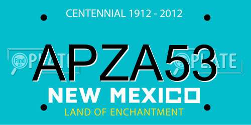 APZA53 New Mexico License Plate