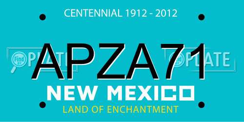 APZA71 New Mexico License Plate