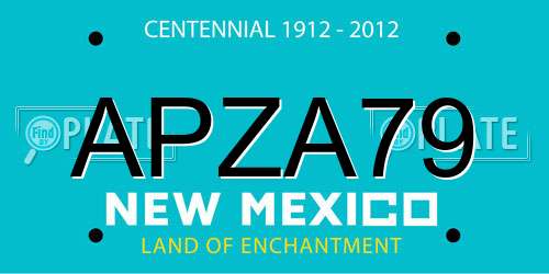 APZA79 New Mexico License Plate