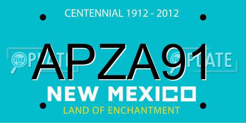 APZA91 New Mexico License Plate