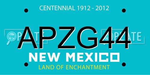 APZG44 New Mexico License Plate