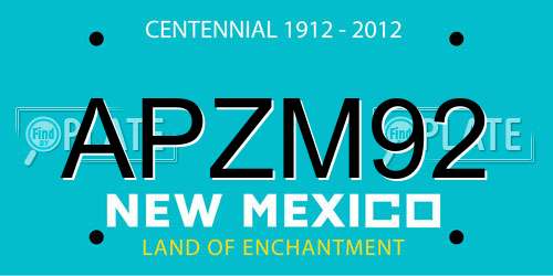 APZM92 New Mexico License Plate