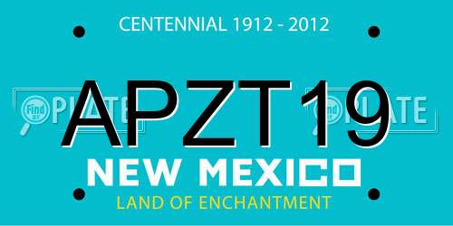 APZT19 New Mexico License Plate