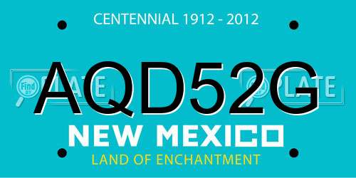 AQD52G New Mexico License Plate
