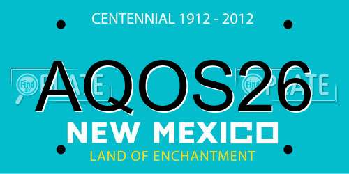 AQOS26 New Mexico License Plate