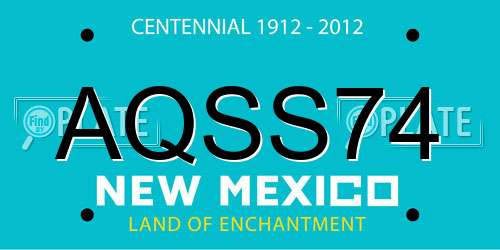 AQSS74 New Mexico License Plate