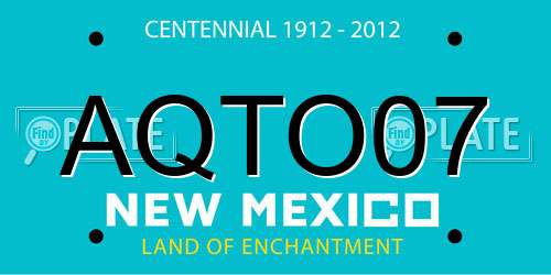AQTO07 New Mexico License Plate