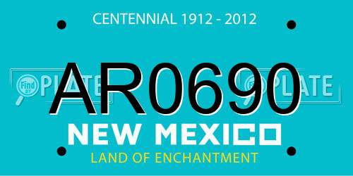 AR0690 New Mexico License Plate
