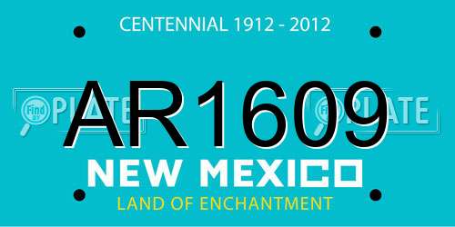 AR1609 New Mexico License Plate