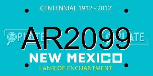 AR2099 New Mexico License Plate