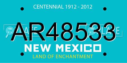 AR48533 New Mexico License Plate