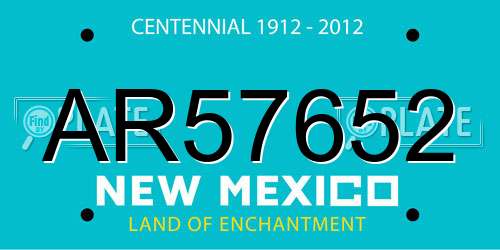AR57652 New Mexico License Plate