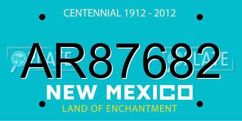 AR87682 New Mexico License Plate