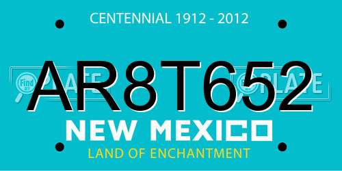 AR8T652 New Mexico License Plate