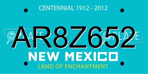 AR8Z652 New Mexico License Plate