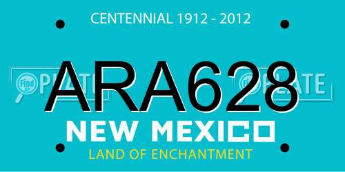 ARA628 New Mexico License Plate