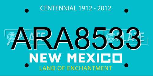 ARA8533 New Mexico License Plate