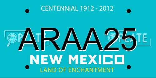 ARAA25 New Mexico License Plate