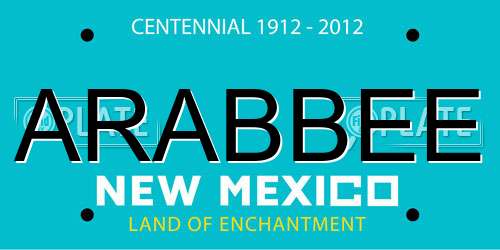 ARABBEE New Mexico License Plate