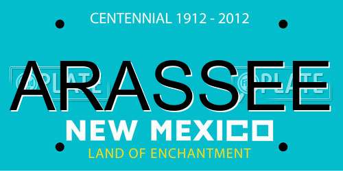 ARASSEE New Mexico License Plate