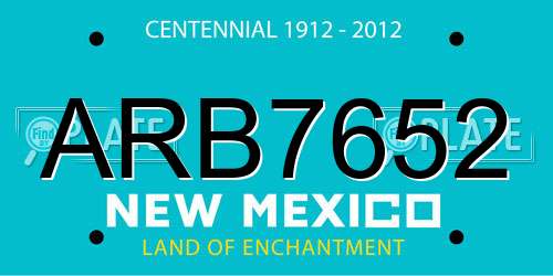 ARB7652 New Mexico License Plate