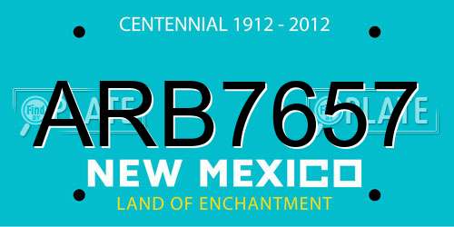 ARB7657 New Mexico License Plate