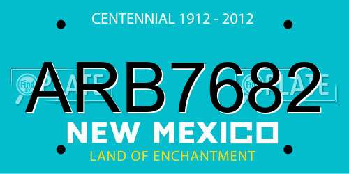 ARB7682 New Mexico License Plate