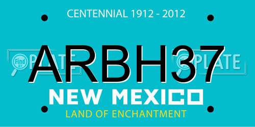 ARBH37 New Mexico License Plate